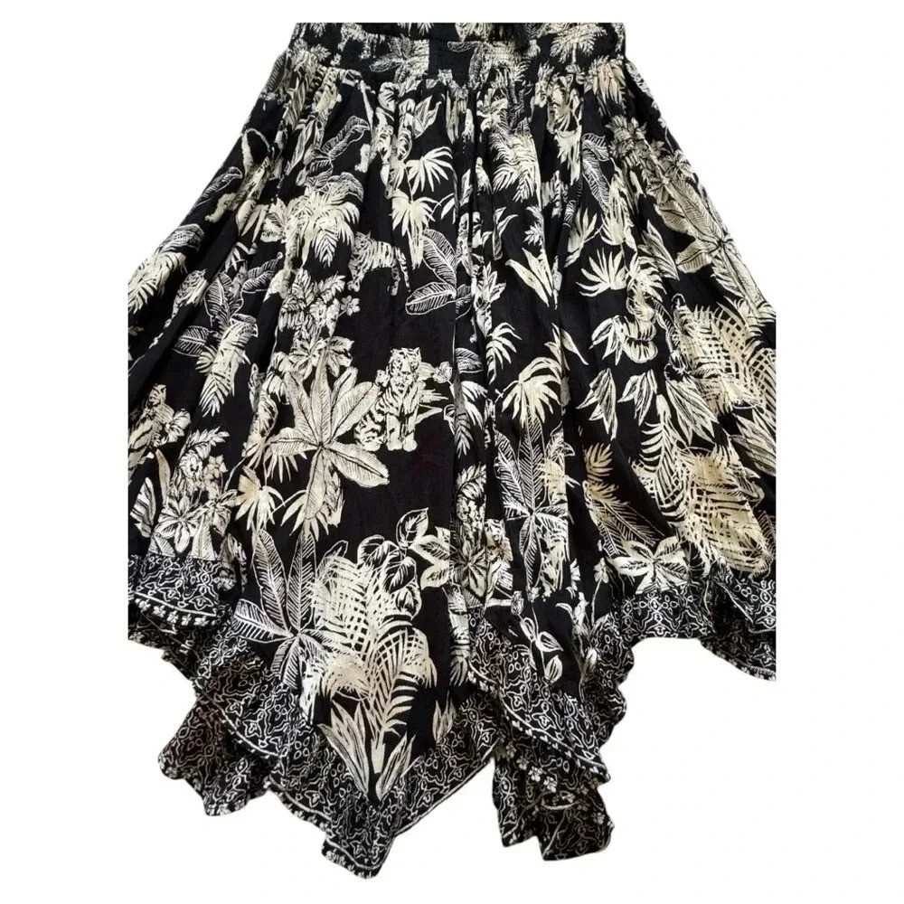 NWT Lola P Black Tan Sleeveless Stress Tropical Zoo Animal Print Dress Size M - Picture 10 of 16